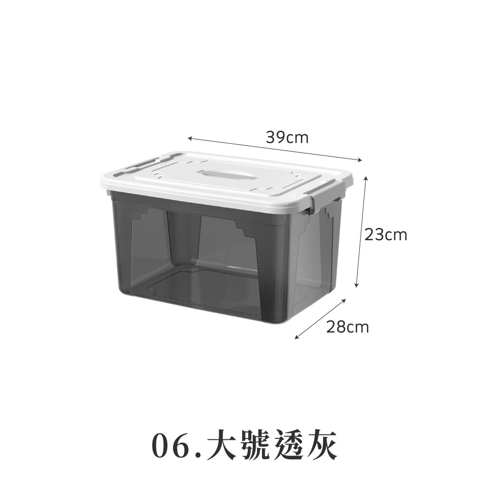 卡扣收納箱 收納箱 整理箱 玩具收納箱 多功能收納箱 附蓋子 雜物收納箱 儲物箱 小型收納盒 透明收納箱 居家收納【SN-規格圖8