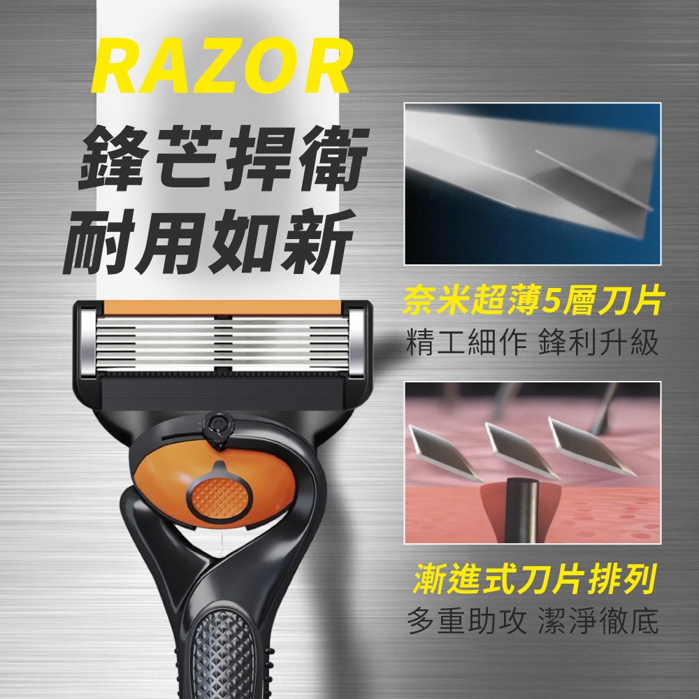 五層刀片刮鬍刀 五刀頭 五層 刮鬍刀 修鬍刀 剃鬚刀 五刀片 手動刮鬍刀 通用刮鬍刀 替換頭 舒適刮鬍刀【JJ1007】-細節圖6