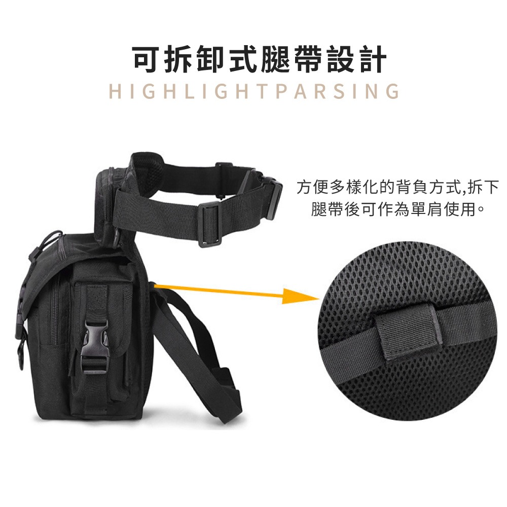 戰術腰包 戰術腿包 防水腿包 迷彩 機能 腰包 工具腰包 工作腰包 騎士腰包 重機腰包 戶外腰包【PJ0114】-細節圖6