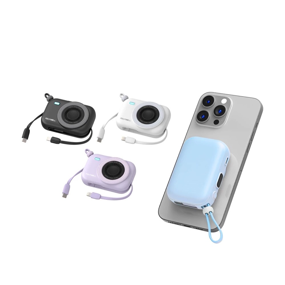 迷你 磁吸 行動電源 POLYWELL 無線充 10000mAh USB-C 蘋果頭 寶利威爾 可登機【DZ0237】-細節圖2