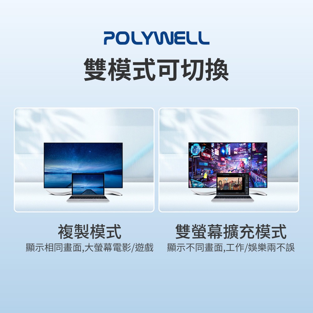 POLYWELL DP轉 HDMI 訊號轉換器 FHD 1080P 轉接線 寶利威 雙螢幕轉接 【DZ0248】-細節圖6