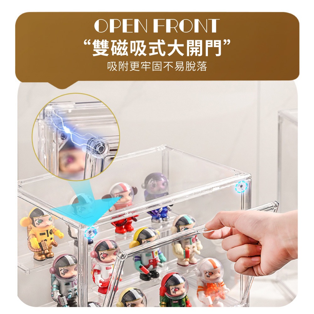 透明公仔展示櫃 公仔收納盒 泡泡瑪特收納 盲盒收納 模型展示 透明收藏盒 包包展示盒 展示盒 收納盒【SN0960】-細節圖4