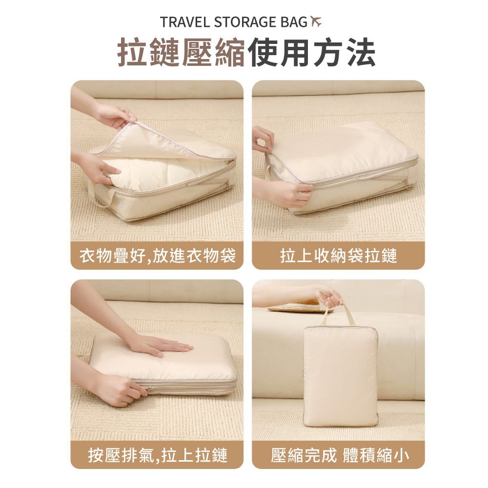 旅行壓縮袋四件套 衣物壓縮包 旅行手提袋四件套 行李箱壓縮包 衣服收納袋 收納包 旅行包 旅行 出國必備【SN0968】-細節圖7