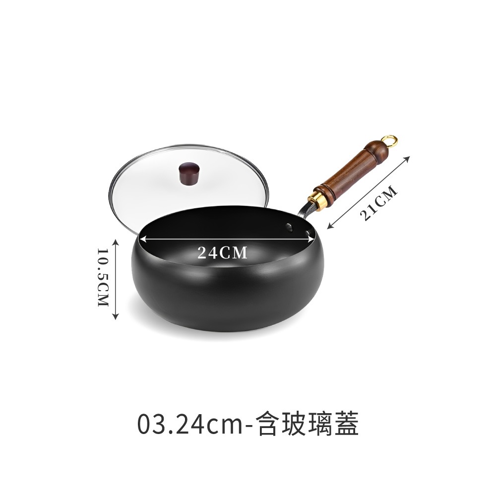 大肚鍋 不沾鍋 平底鍋 炒鍋 無塗層 手工鍛造鑄鐵鍋 不挑爐灶 大肚炒鍋 純鐵大肚鍋 深炒鍋 萬用鍋【CC0674】-規格圖8