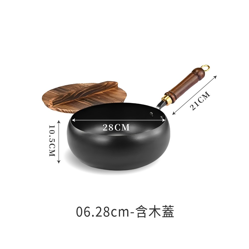 大肚鍋 不沾鍋 平底鍋 炒鍋 無塗層 手工鍛造鑄鐵鍋 不挑爐灶 大肚炒鍋 純鐵大肚鍋 深炒鍋 萬用鍋【CC0674】-規格圖8