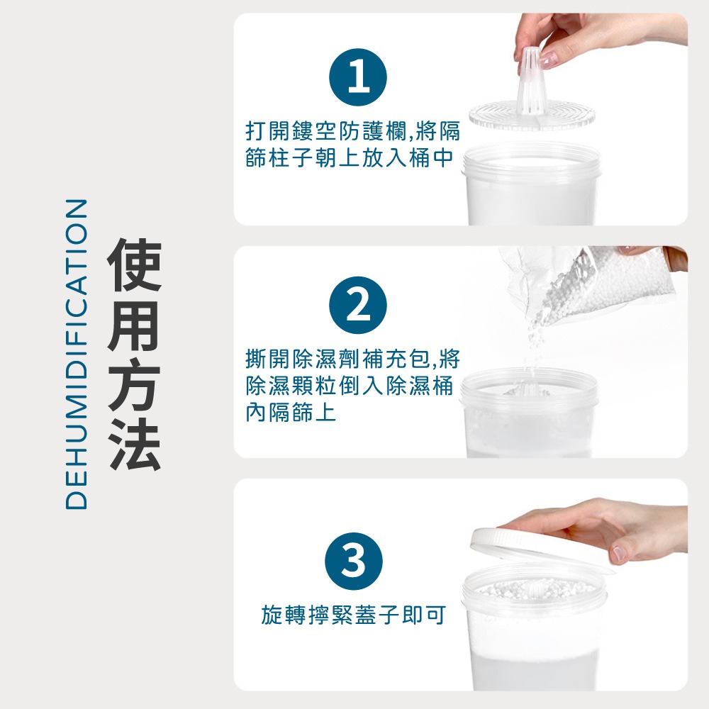 可循環除濕桶 除濕桶 除濕盒 除濕包 圓形除濕盒 重複用 透明除濕盒 衣櫃鞋櫃除溼 不回滲 室內除濕 【JJ1040】-細節圖7