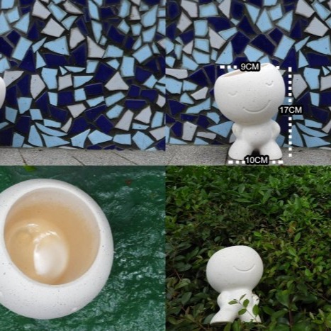 【植日生】雙面表情可愛娃娃花器-細節圖2