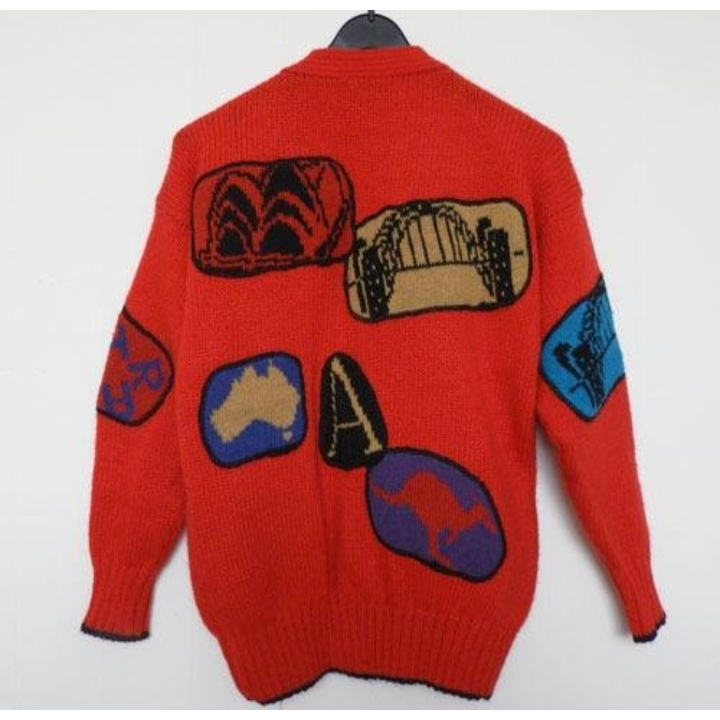 【植日生】古著塗鴉毛衣外套-細節圖2