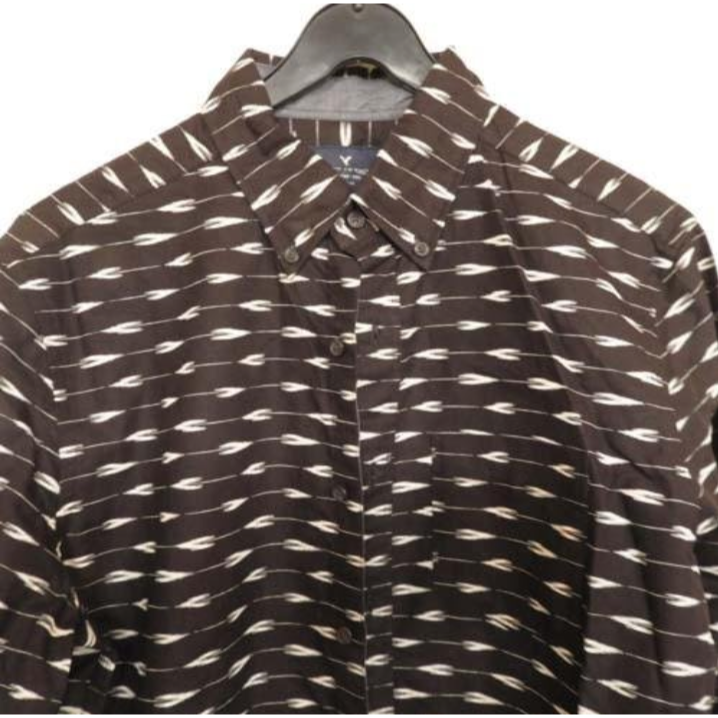 【植日生】古著滿版畫風長袖襯衫-細節圖2