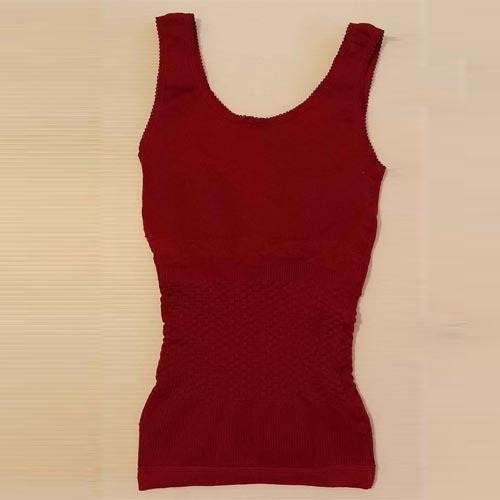 壓紋無痕束身衣暗紅-細節圖2