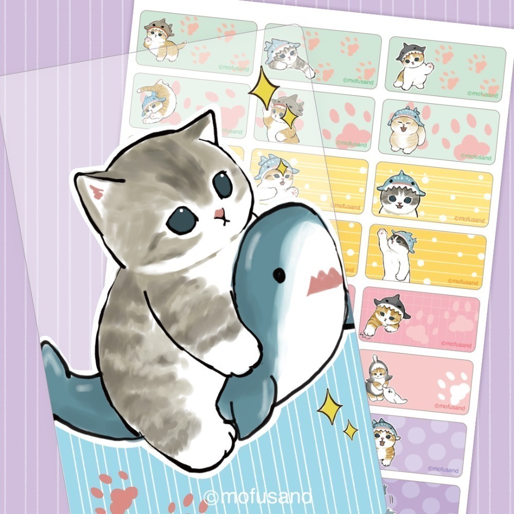 [現貨-快速出貨]貓福珊迪姓名貼2.2x0.9 3x1.4cm 萌貓 貓奴 正版贈收納夾 開學必備 防水貼紙-細節圖5