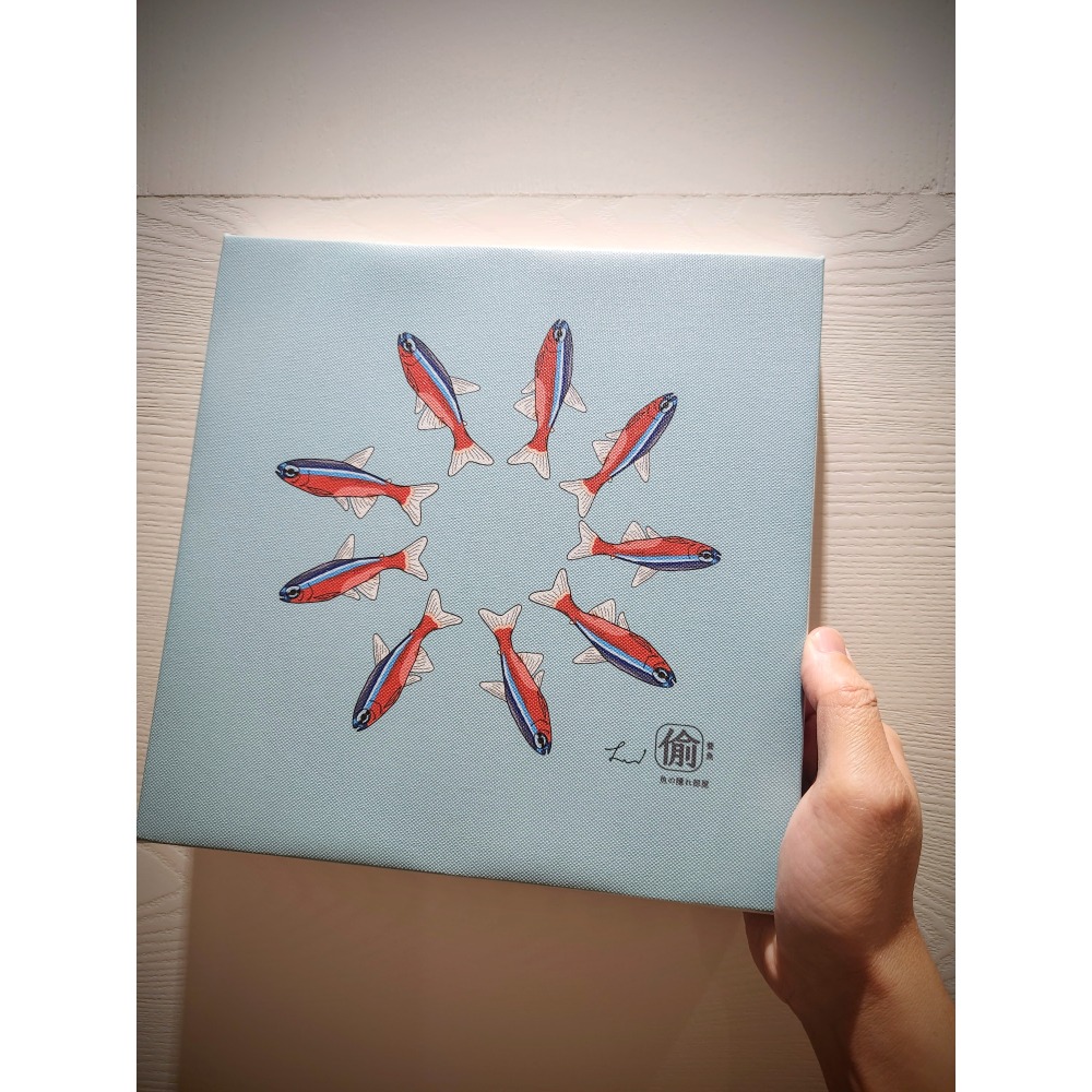 偷養魚的燈魚無框畫-細節圖2