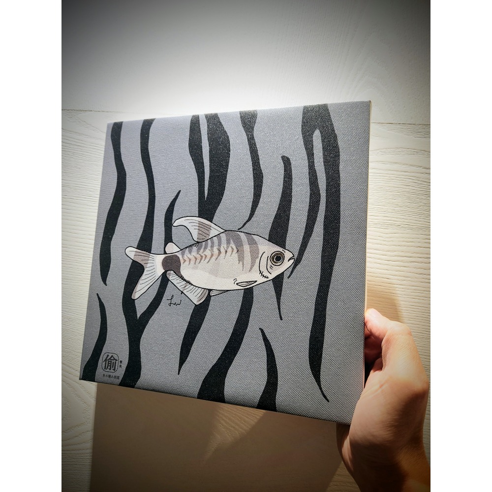 偷養魚的燈魚無框畫-細節圖3