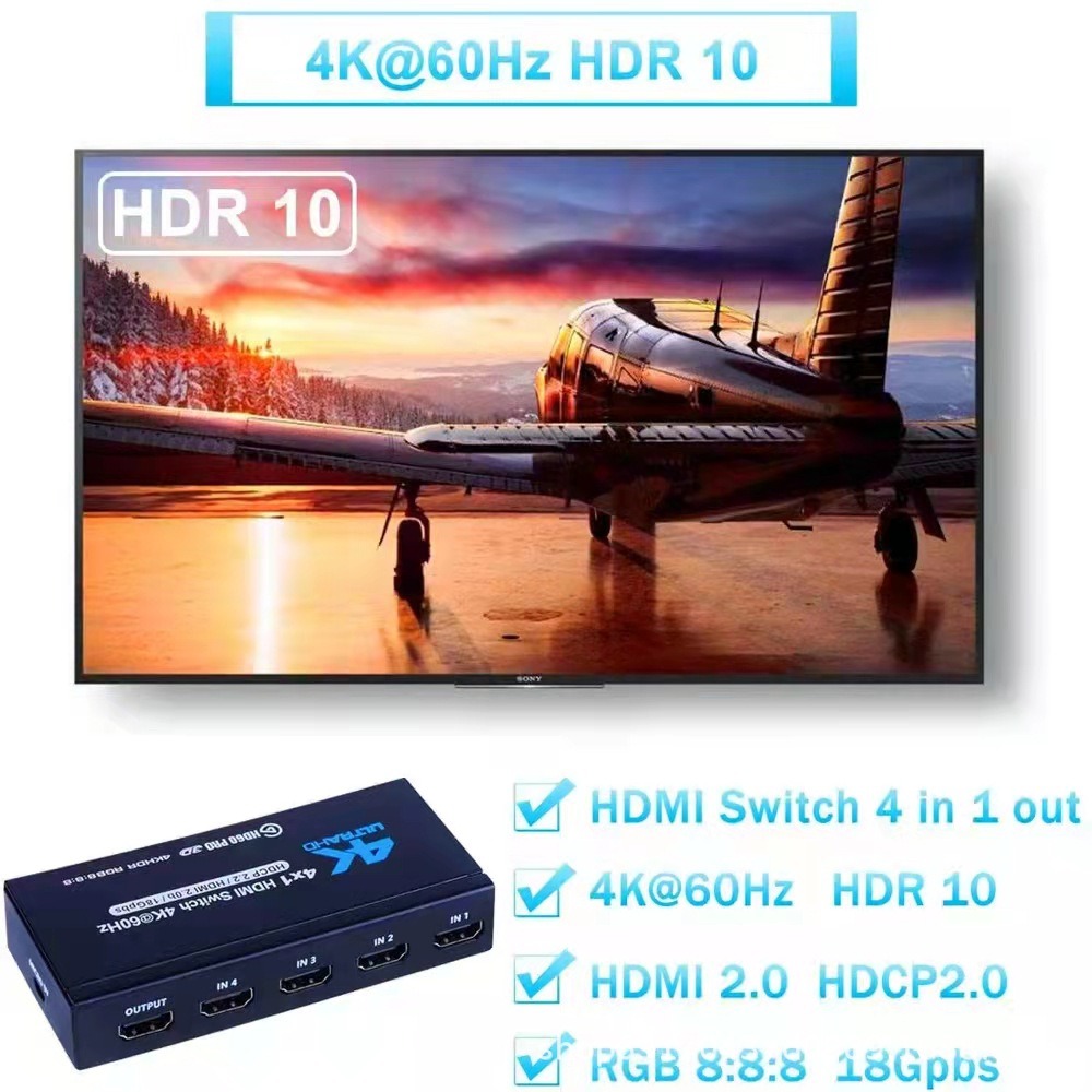 【台灣現貨】4切1HDMI 切換器分配器分離器四進一出4進1出4K2K HDR HDMI切換器4X1 HDMI2.0-細節圖5