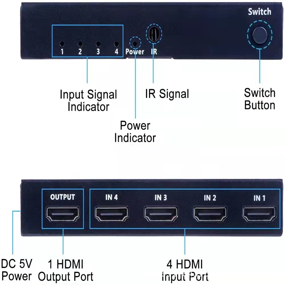 【台灣現貨】4切1HDMI 切換器分配器分離器四進一出4進1出4K2K HDR HDMI切換器4X1 HDMI2.0-細節圖8