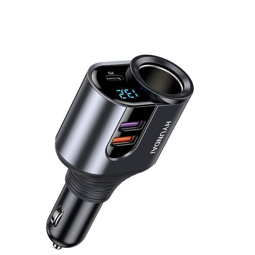 166W大功率快充 點煙孔車充 點煙孔擴充器 USB擴充 汽車手機充電器 蘋果PD快充 USB車充 液晶電壓顯示-規格圖5