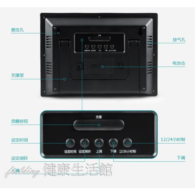 新款 ! 易美特大螢幕老人鐘 同時顯示國曆農曆 萬年曆電子鐘 數位鐘 數位時鐘電子鬧鐘 桌鐘 萬年曆 電子鐘-細節圖6