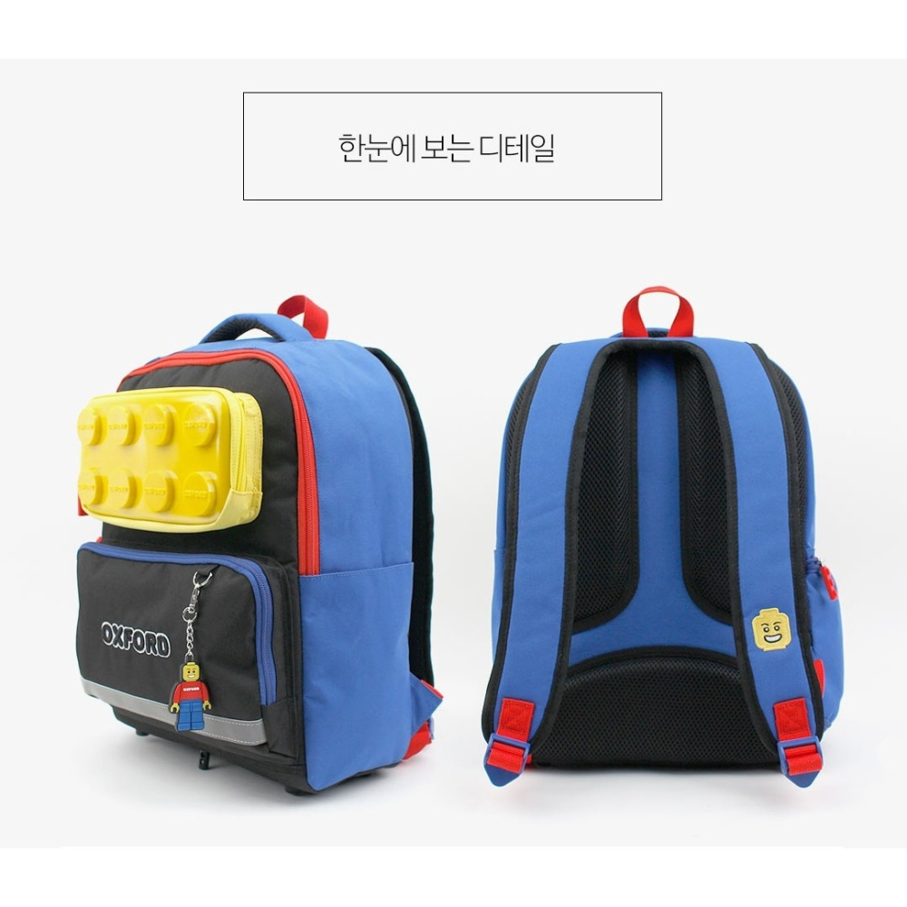 代購 韓國空運 韓國 winghouse 兒童OXFORD積木減壓透氣護脊輕量背包書包套組-細節圖2
