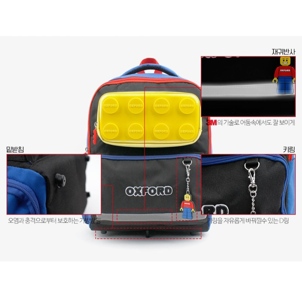 代購 韓國空運 韓國 winghouse 兒童OXFORD積木減壓透氣護脊輕量背包書包套組-細節圖8