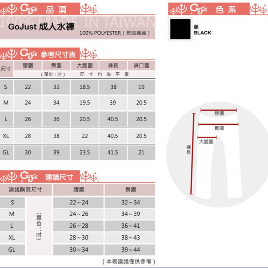 成人韻律水褲~黑-細節圖3