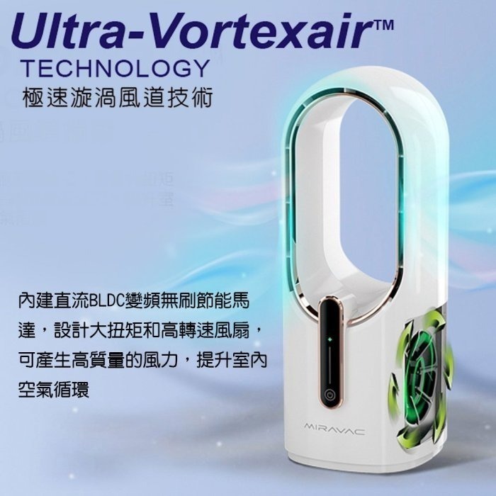 ＊╮☆靚美妝部屋☆╭＊MIRAVAC 4合1無葉空氣循環扇 ARF6 白色-細節圖4