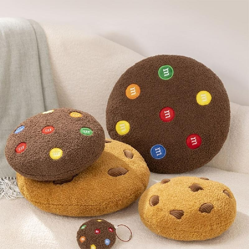 現貨快出 曲奇餅乾抱枕 聖誕節 交換禮物 抱枕 仿真抱枕 絨毛抱枕 靠墊 MM巧克力 坐墊 沙發抱枕 午睡枕-細節圖4