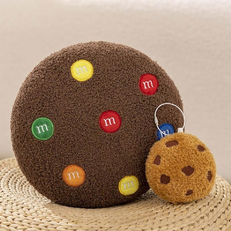 現貨快出 曲奇餅乾抱枕 聖誕節 交換禮物 抱枕 仿真抱枕 絨毛抱枕 靠墊 MM巧克力 坐墊 沙發抱枕 午睡枕-細節圖5