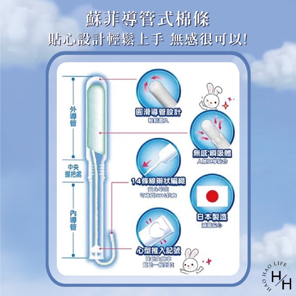 蘇菲 現貨 導管式衛生棉條一般型 大入數超值組 一般型34入 /量多型 32入 最長8小時吸收力 衛生棉 生理期不外漏-細節圖6