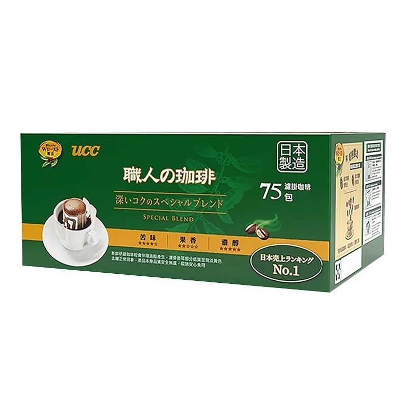 現貨快出  日本製 UCC 職人精選綜合濾掛式咖啡 好市多 職人の珈啡 7g x 75包入/箱 手沖咖啡 職人咖啡-規格圖6