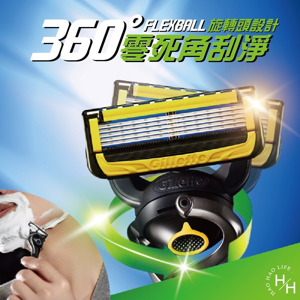 吉列Gillette 現貨快出 鋒護手動刮鬍刀組 刀架 X 1 + 刀頭 X 6 刮鬍裝備 剃鬍刀 好市多-細節圖5