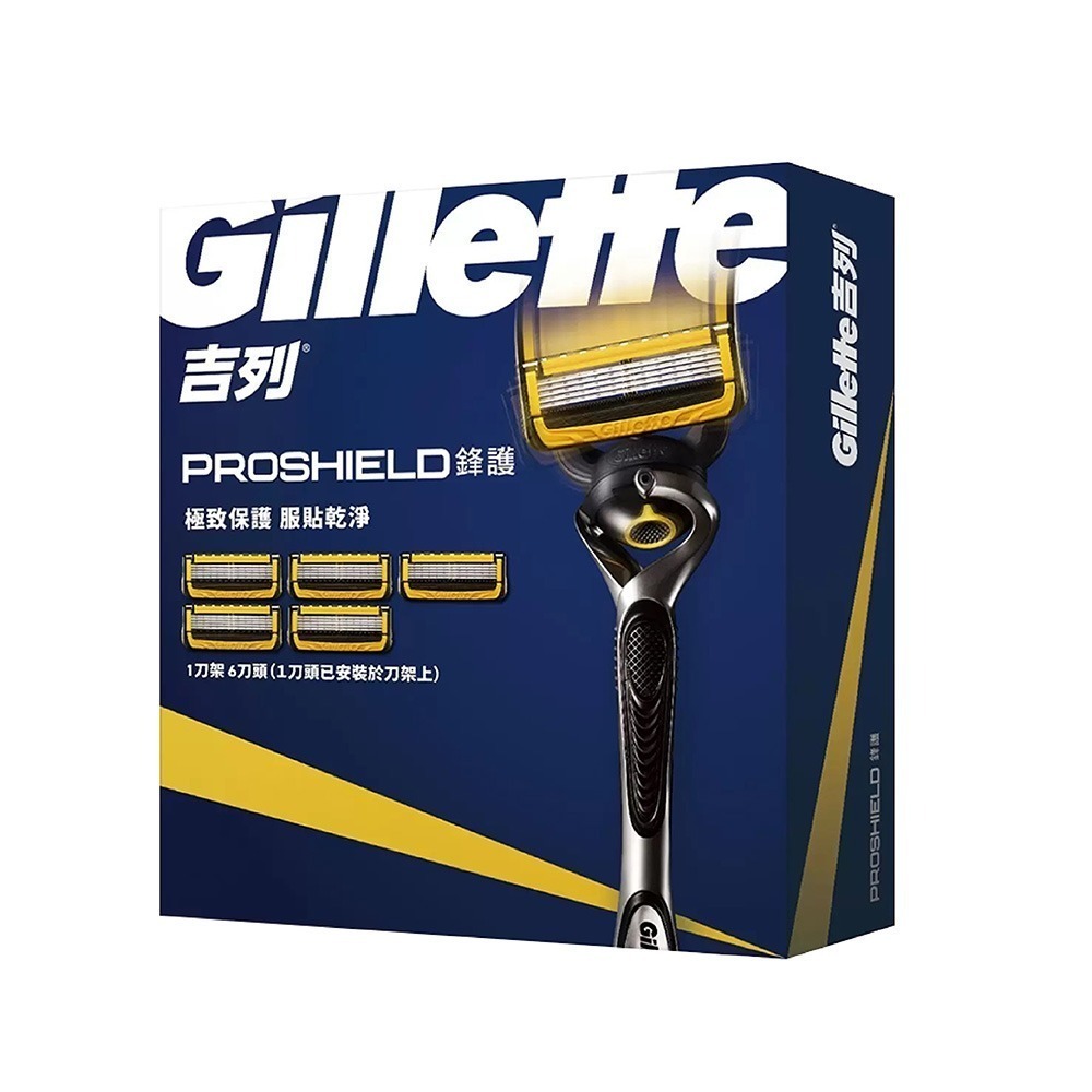 吉列Gillette 現貨快出 鋒護手動刮鬍刀組 刀架 X 1 + 刀頭 X 6 刮鬍裝備 剃鬍刀 好市多-規格圖1