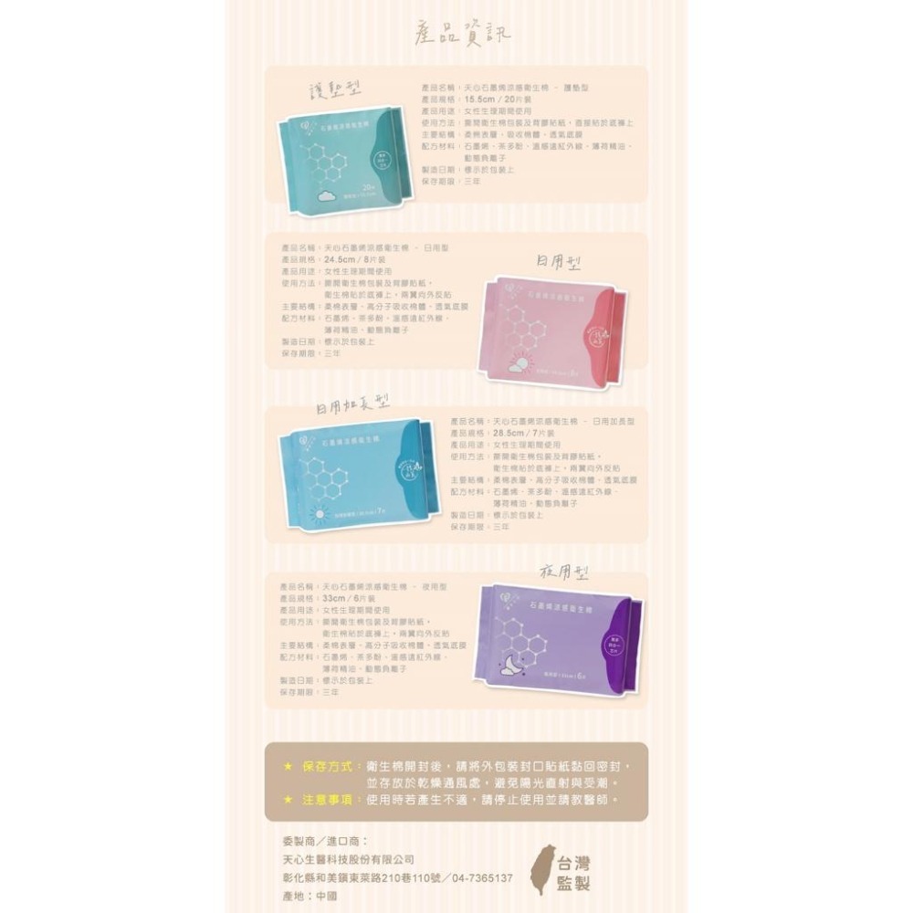 超值下殺 天心生醫 石墨烯抑菌衛生棉 專利一體兩翼 涼感衛生棉 日用涼感衛生棉 衛生棉 生理期專用 透氣-細節圖8