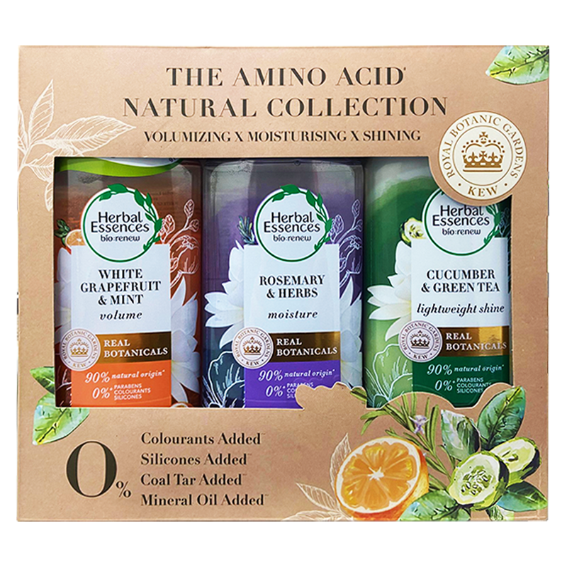 現貨快出 好市多 HERBAL ESSENCES 三罐組 草本洗髮露400ml*3 英國皇家植物園認可 保濕亮澤 洗髮精-規格圖1