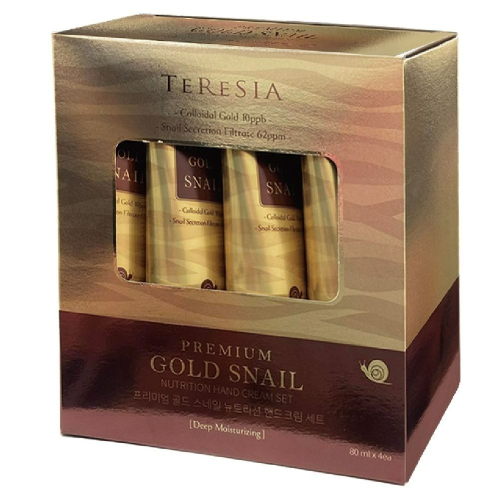 韓國🇰🇷TERESIA 黃金蝸牛修護 護手霜 禮盒 80G/條 護手霜 保養 修護 保濕-規格圖1