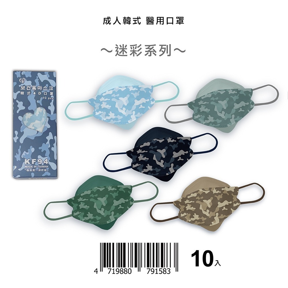 盛籐 莫蘭迪KF94 絲綢材質 冬季必備 絕美出清 立體醫療用口罩 成人口罩 莫蘭迪色 10入盒裝 單片包裝 台灣製造-規格圖6