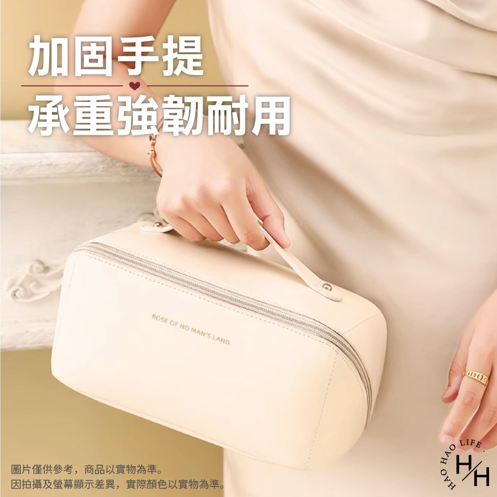 現貨快出 【輕奢風旅行化妝包】枕頭化妝包 風琴化妝包 化妝品收納包 洗漱包 枕頭包 大容量化妝包 手提化妝包 枕頭包-細節圖4