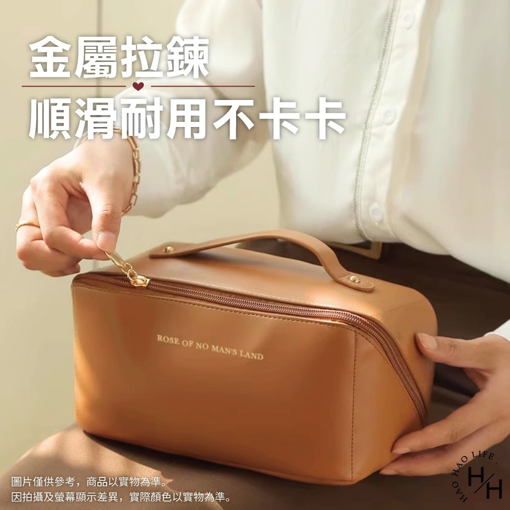 現貨快出 【輕奢風旅行化妝包】枕頭化妝包 風琴化妝包 化妝品收納包 洗漱包 枕頭包 大容量化妝包 手提化妝包 枕頭包-細節圖6