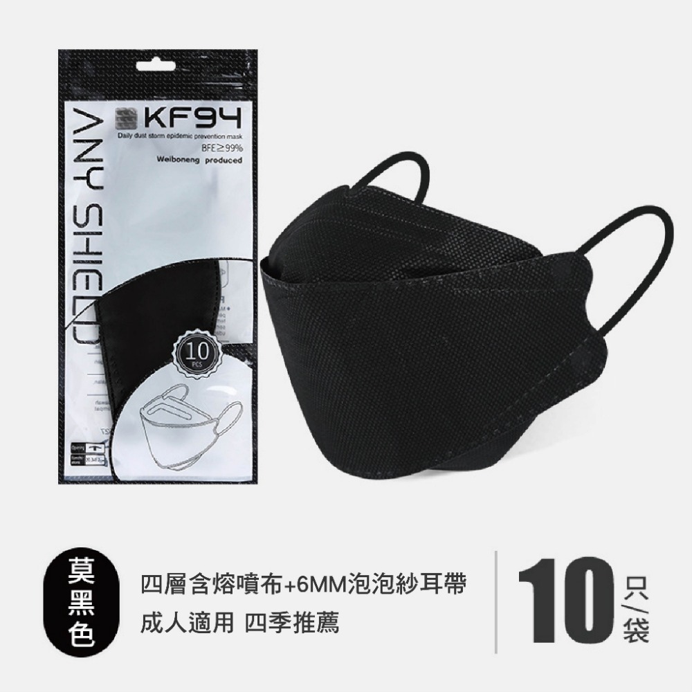 【好好生活｜4D口罩】KF94出清! 進口魚型口罩 韓版魚型口罩 魚嘴柳葉折疊口罩 四層口罩 立體口罩-規格圖1