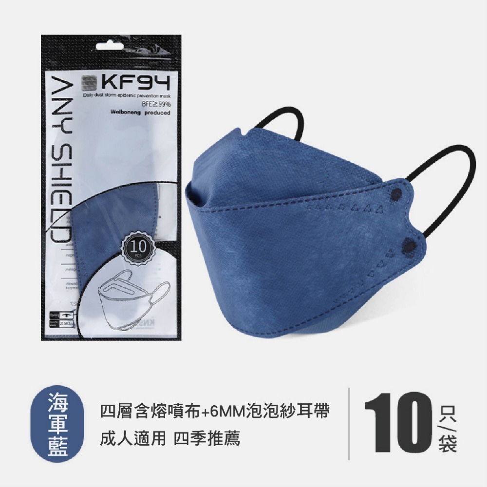 【好好生活｜4D口罩】KF94出清! 進口魚型口罩 韓版魚型口罩 魚嘴柳葉折疊口罩 四層口罩 立體口罩-規格圖3