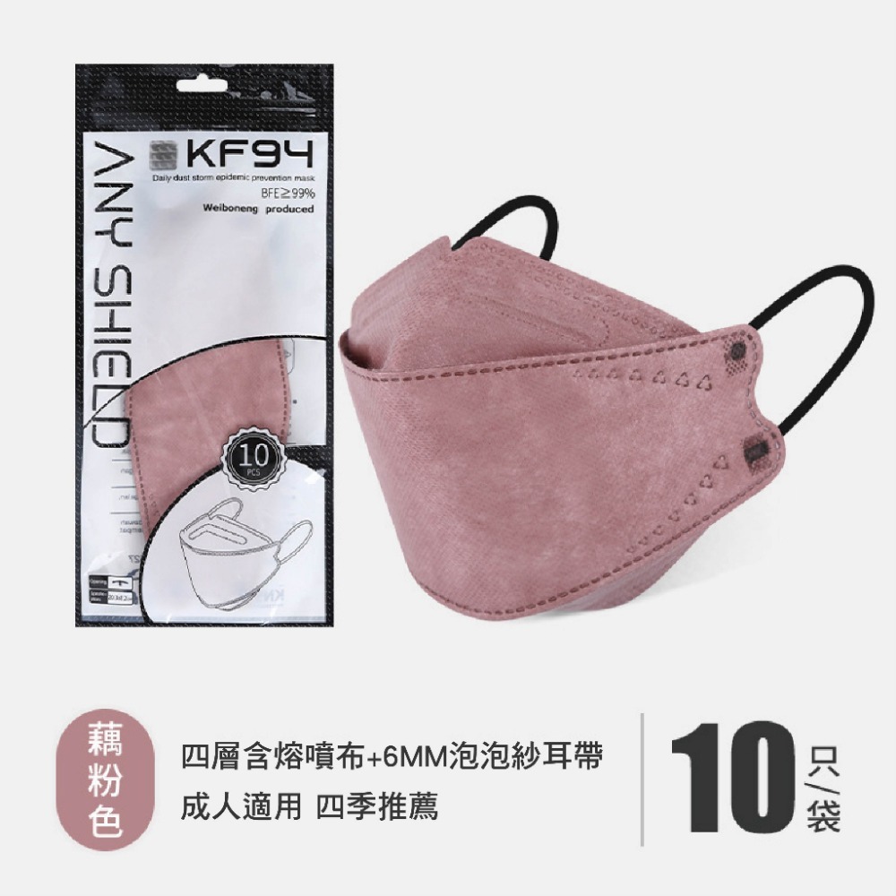 【好好生活｜4D口罩】KF94出清! 進口魚型口罩 韓版魚型口罩 魚嘴柳葉折疊口罩 四層口罩 立體口罩-規格圖8