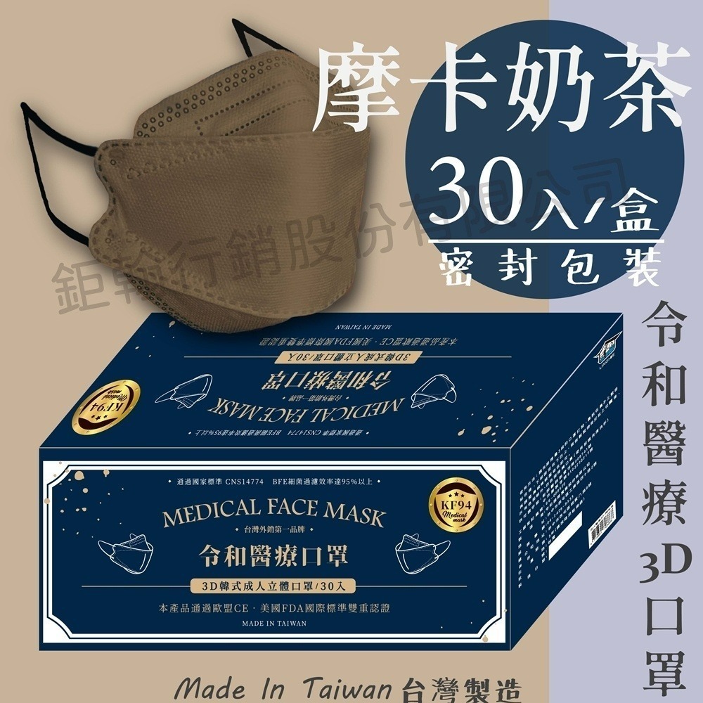 【令和】雙鋼印韓版成人3D醫療口罩(特殊色 KF94 30入/盒)-規格圖9