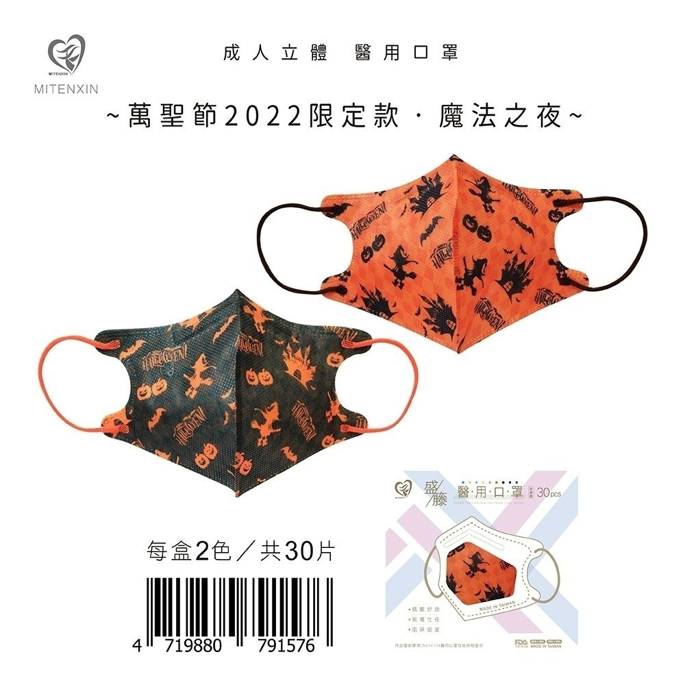 聖誕節限定款🌟天心🌟聖誕節限定口罩🌟 3D成人立體醫用口罩🌟聖誕口罩 🌟馴鹿森林🌟聖誕節交換禮物-規格圖3