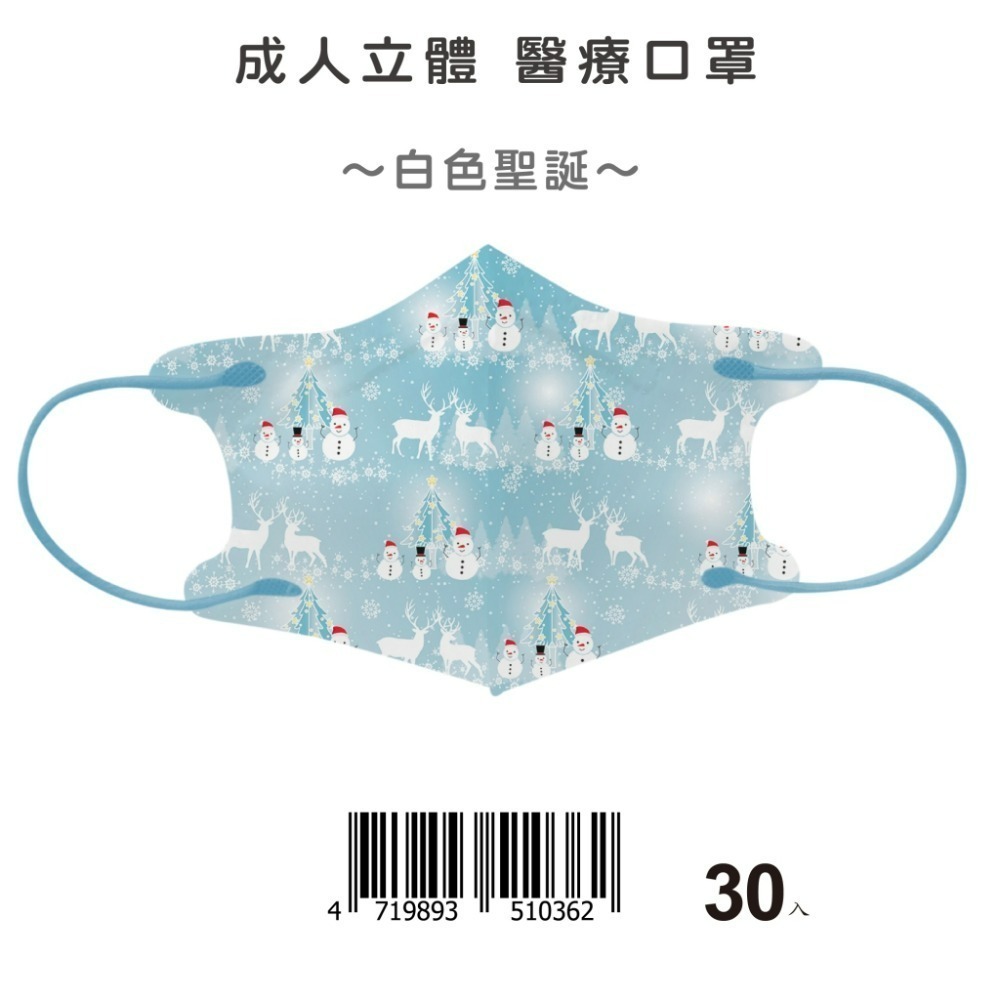聖誕節限定款🌟天心🌟聖誕節限定口罩🌟 3D成人立體醫用口罩🌟聖誕口罩 🌟馴鹿森林🌟聖誕節交換禮物-規格圖4