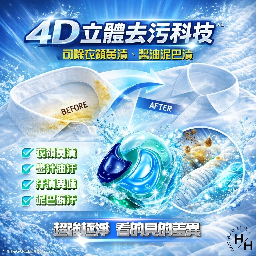 現貨快出【Ariel】 4D 抗菌抗蟎洗衣膠囊(53顆x2袋) /超強極淨洗衣膠囊 (70顆/袋)洗衣球 好市多洗衣膠囊-細節圖10