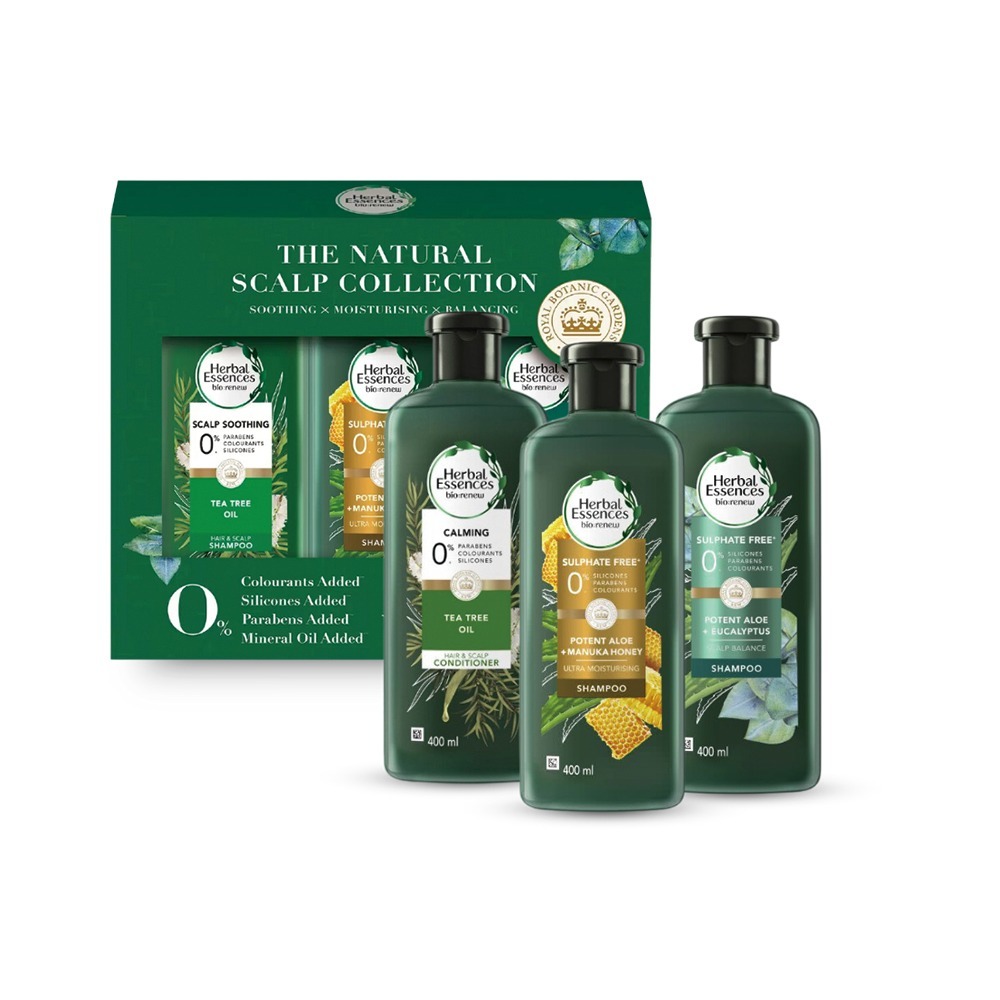 Herbal Essence 草本洗髮露(茶樹油/蜂蜜蘆薈/尤加利蘆薈) 400ml x 3款各1瓶 保養秀髮 好市多-規格圖1