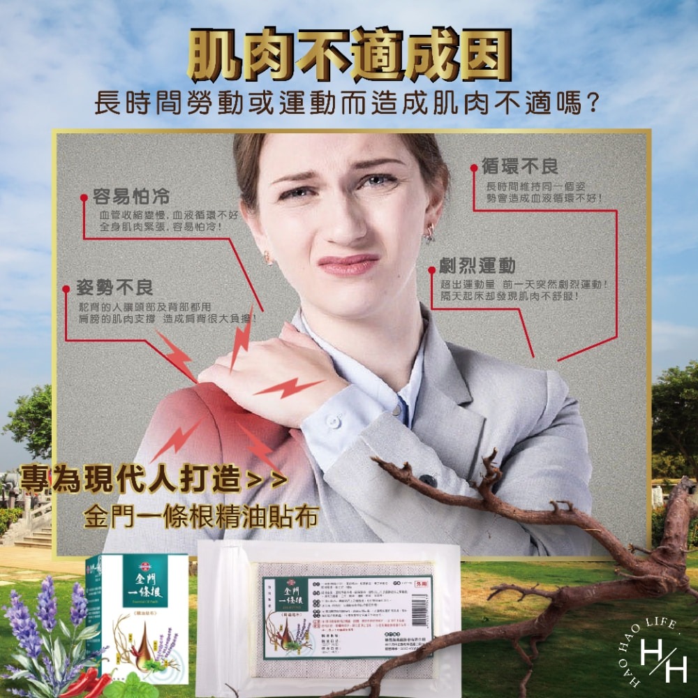 好市多現貨快出【勝昌】金門一條根精油貼布(10片) 清涼 草本 舒緩 酸痛 放鬆 溫和 按摩 金門一條根 酸痛貼布-細節圖3