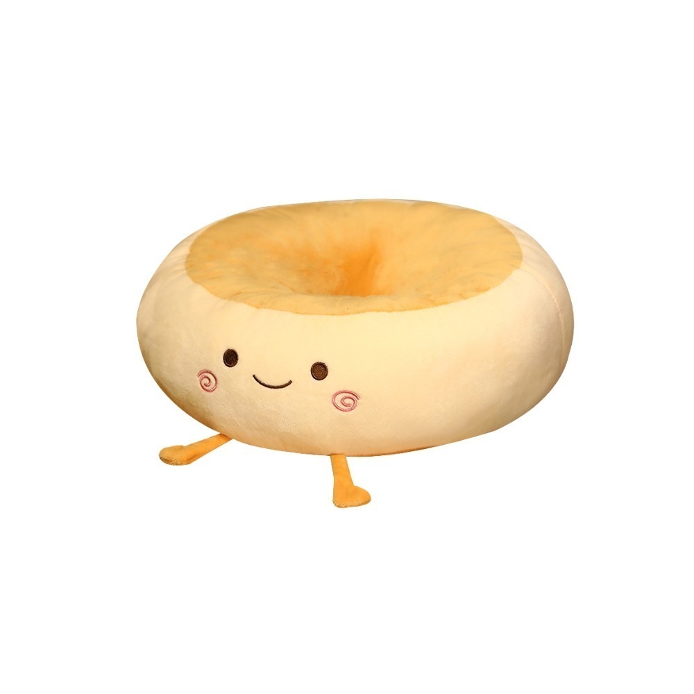 麵包坐墊抱枕玩具 38cm 4種款式任選 奶茶色 可愛 舒壓 柔軟 可拆洗 座墊 蒲團 靠墊 甜甜圈坐墊 交換禮物-規格圖7