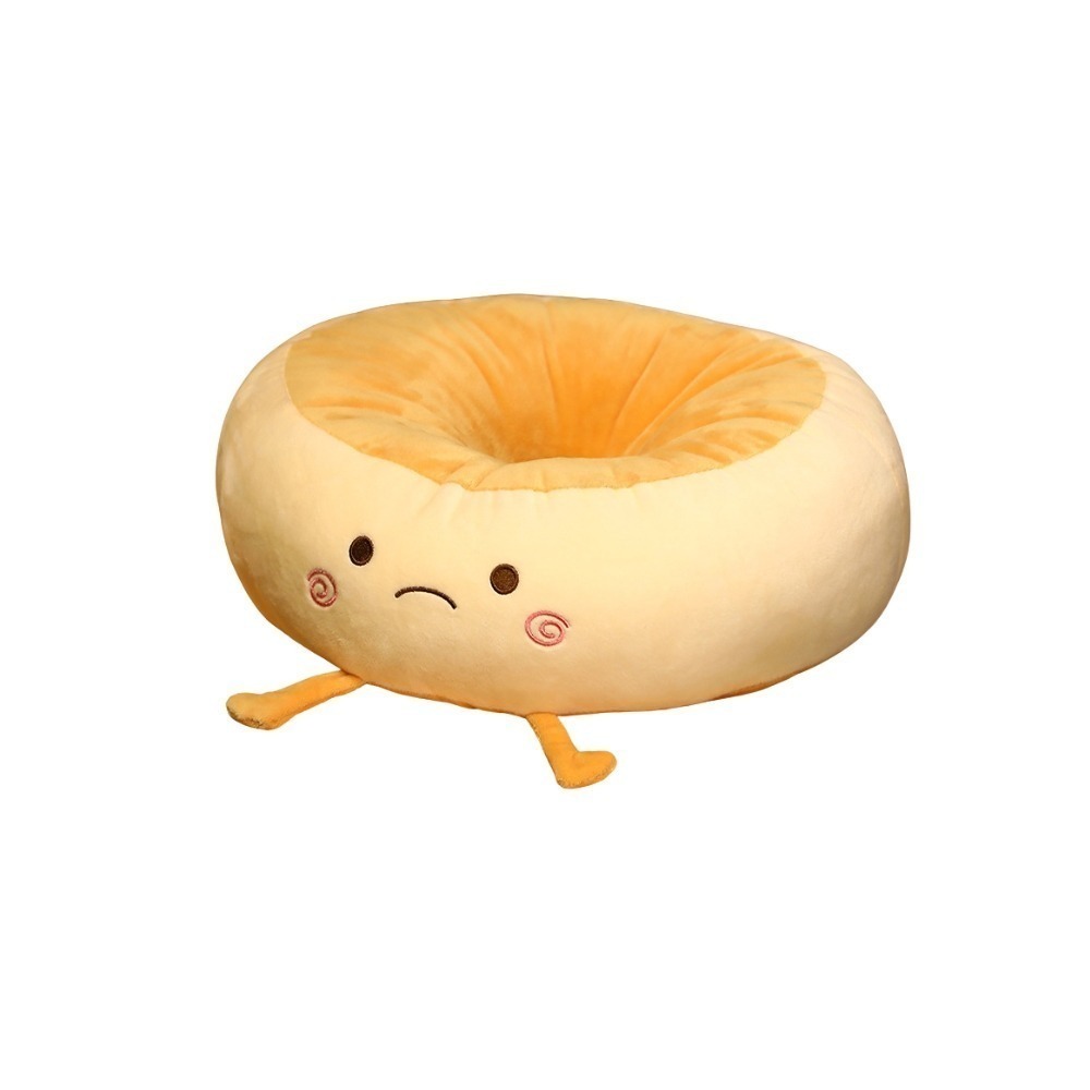 麵包坐墊抱枕玩具 38cm 4種款式任選 奶茶色 可愛 舒壓 柔軟 可拆洗 座墊 蒲團 靠墊 甜甜圈坐墊 交換禮物-規格圖7