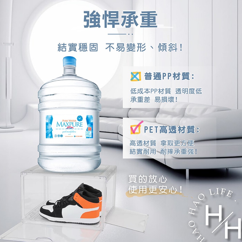 台灣現貨 可堆疊透明收納盒 4入/箱 室內 收納 硬板加厚透明鞋盒 展示盒 公仔盒 包包收納櫃 置物籃 房間 好市多-細節圖5