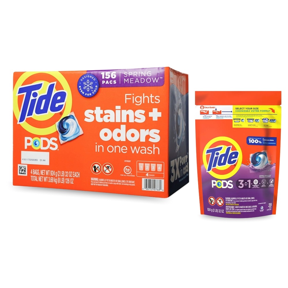 好市多現貨  汰漬 洗衣膠囊 春天草地香 39顆/袋 保護彩色衣物不褪色-規格圖6